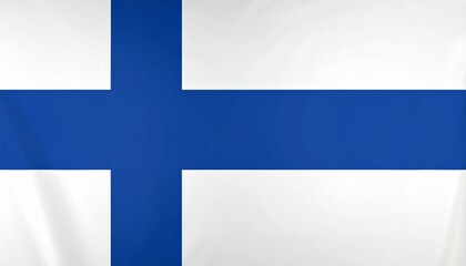 Naklejka premium Finland national flag with blue Nordic cross on white background.