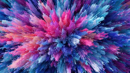 Abstract explosion of colorful spikes