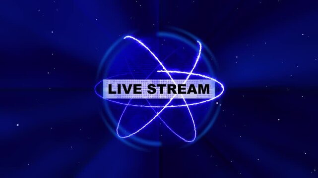 Futuristic Digital Network Sphere Animation – Technology, Business, and Live Stream Concept – Glowing Blue Abstract Globe with Neon Energy Lines.