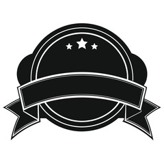 Retro old fashioned ribbon silhouette design for vintage badges and advertisements