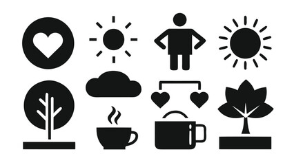 Modern minimalist black pictogram set for professional use and feature representation