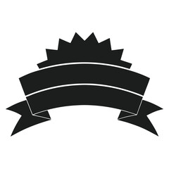 Retro black ribbon silhouette illustration with vintage design elements and text space