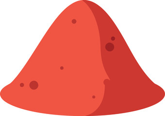 Vibrant red spice powder cone shaped heap isolated vector