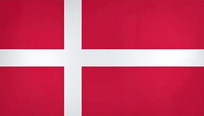 Obraz premium Denmark national flag (Dannebrog) with red field and white Scandinavian cross shifted toward hoist.
