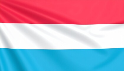 Fototapeta premium Luxembourg national flag with horizontal stripes of red, white, and light blue.