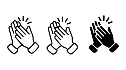 Obraz premium Vector art of set of clapping hands icons, representing applause, appreciation, and support in various styles