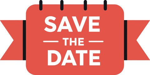 Save the date ribbon calendar announcement invitation event vector