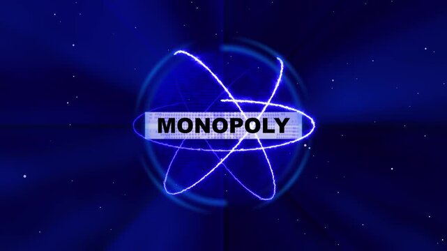 Futuristic Digital Network Sphere Animation &ndash; Technology, Business, and Monopoly Concept &ndash; Glowing Blue Abstract Globe with Neon Energy Lines.