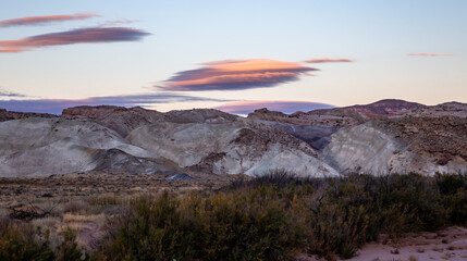 Sunrise on the Formations of the Bentonite Hills, Capitol Reef National Park, Utah