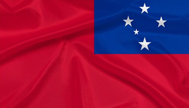 Samoa national flag with red field and blue canton featuring five white stars of the Southern Cross&mdash;symbolic, geographic, and cultural.