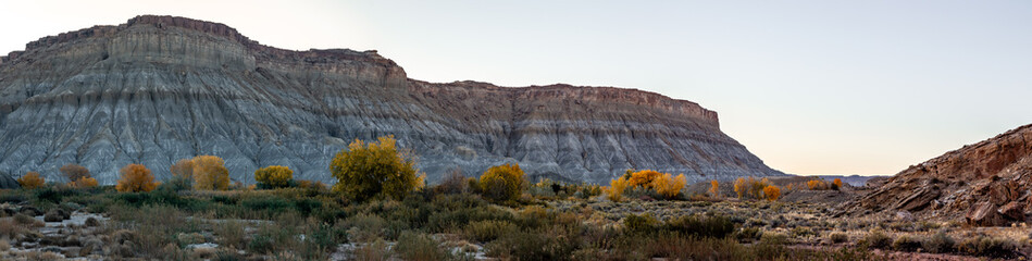Sunrise on the Formations of the Bentonite Hills, Capitol Reef National Park, Utah