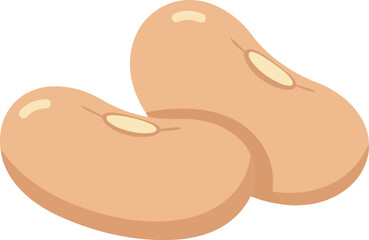 Simple illustration of two light brown beans vector