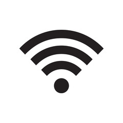 Black Wi-Fi Symbol on White Background