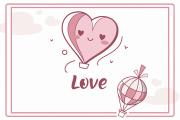 Clean modern card layout featuring soft pink heart shape with subtle shadows and simple love typography.
