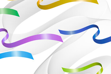 Colorful ribbons isolated on transparent background for party decoration element