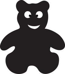 Cute Bear Silhouette Design