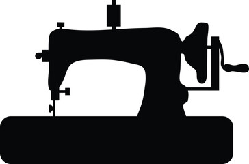 Vintage Sewing Machine Silhouette Isolated