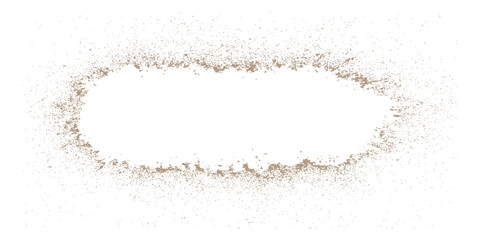 Abstract grunge frame with brown and gold paint texture and splashes