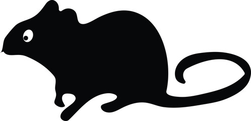 Silhouette of a Running Mouse