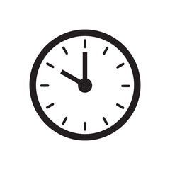 Simple Black and White Clock Icon