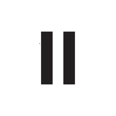 Simple Black Pause Symbol on White Background