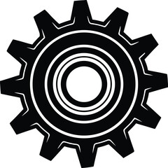 Mechanical Gear Cogwheel Icon Industrial Engineering Technology Symbol Engine Mechanism Part Component Machine Tool Vector Design
