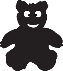 Teddy Bear Silhouette with a Smile