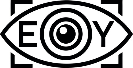 Vector art of eoy eye logo design, vision and ophthalmology concept