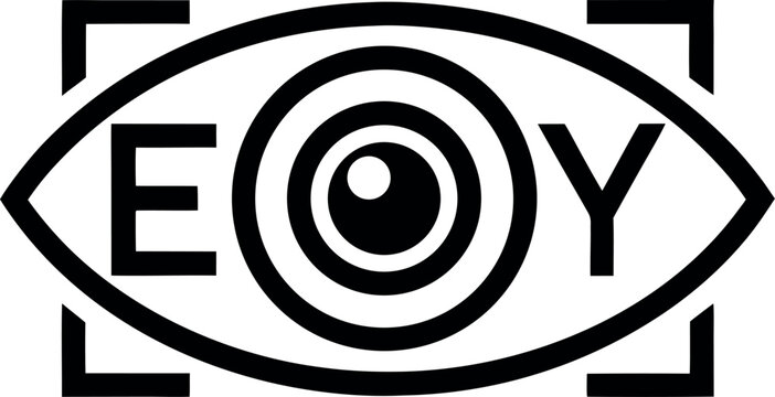 Vector art of eoy eye logo design, vision and ophthalmology concept