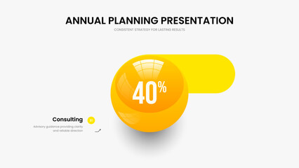 Clean Briefing Slideshow Design Vector Illustration. Project Planning 1 Step Infographic Presentation Template. Company Profile One Element Diagram Frame Layout.