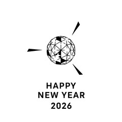 Obraz premium Black and White Geometric New Years Eve Ball with Triangular Elements.