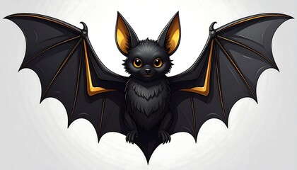 Cute Cartoon Bat Halloween Image.