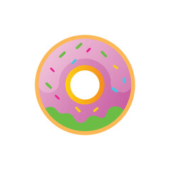 A whimsical donut with colorful sprinkles vector art illustration