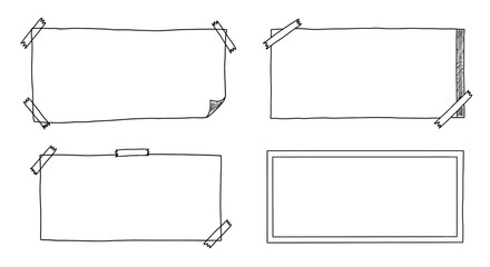 set of old paper sheets