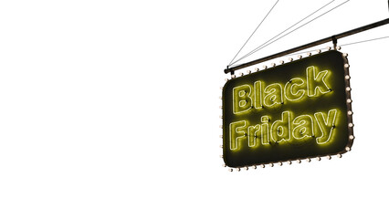 Cartel Black Friday ne&oacute;n amarillo alfa.