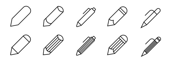 Pencil icon set. Vector illustration.