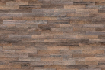 Obraz premium Parquet, texture of a modern wood floor with rectangular dark brown and gray planks in a horizontal pattern. This detailed surface is ideal for interior design backgrounds.