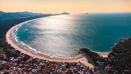 Island Of Florianópolis Brazil Scenic Aerial Ocean View Tropical Paradise Landscape Blue Water Coastline Summer Destination Nature Travel And Adventure