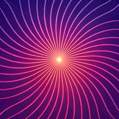 Fototapeta premium Vibrant swirling lines radiating from a bright center