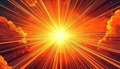 Radiant Sunburst Through Clouds.