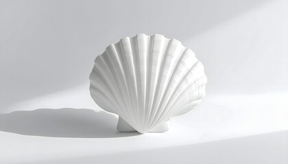 Simple white shell ocean inspired decor high resolution photo