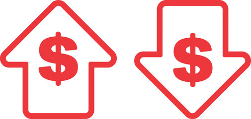  Financial Growth and Loss Dollar Arrow Icons