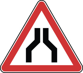  Road Narrows on Both Sides Warning Sign