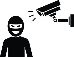 Burglar Thief Caught by Security Camera Icon