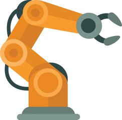  Industrial Orange Robotic Arm with Gripper Vector