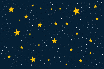 Vector image of stars above the sky at night