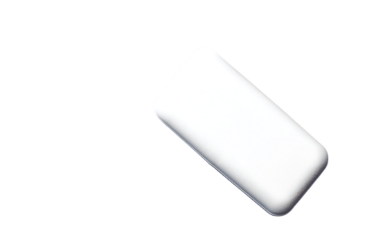 Isolated white cleaning sponge on black, a versatile tool for home cleaning, car washing, and creative DIY projects with a modern, minimalist aesthetic