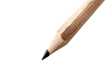 Sharp wooden pencil point ready for creative writing and drawing projects, a symbol of education, school supplies, and artistic skill, inspiration, and design