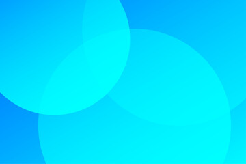 水色と青の丸が重なる明るく元気な抽象的な背景イラスト