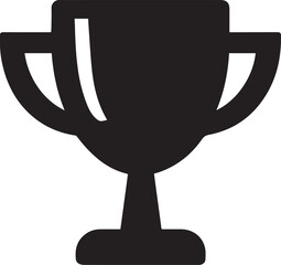 Trophy Cup Icon – Black Silhouette of Victory and Achievement